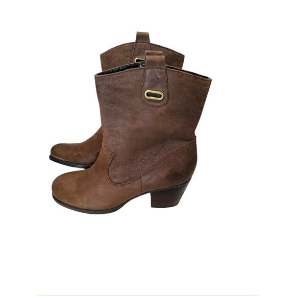 Vintage Bandolino Bdzepny 0206 Brown Nubuck Womens Leather Booties Size 8M - Picture 2 of 6